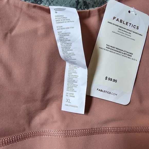 Fabletics Snake print Sport bra XL NWT - Picture 4 of 4